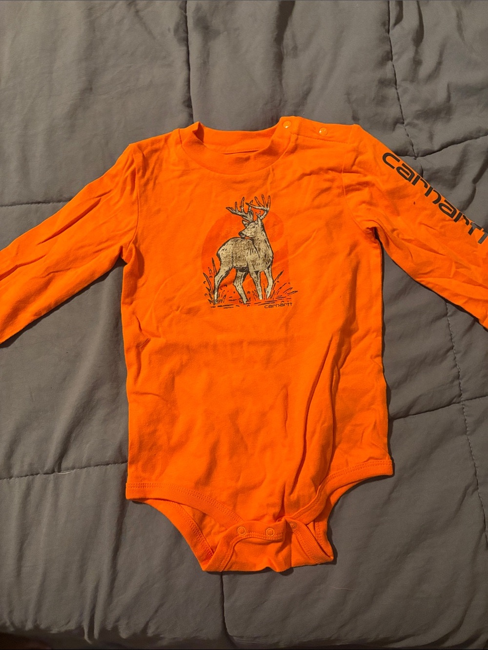 Carhartt Bright Orange Deer Graphic Long-Sleeve One-Piece